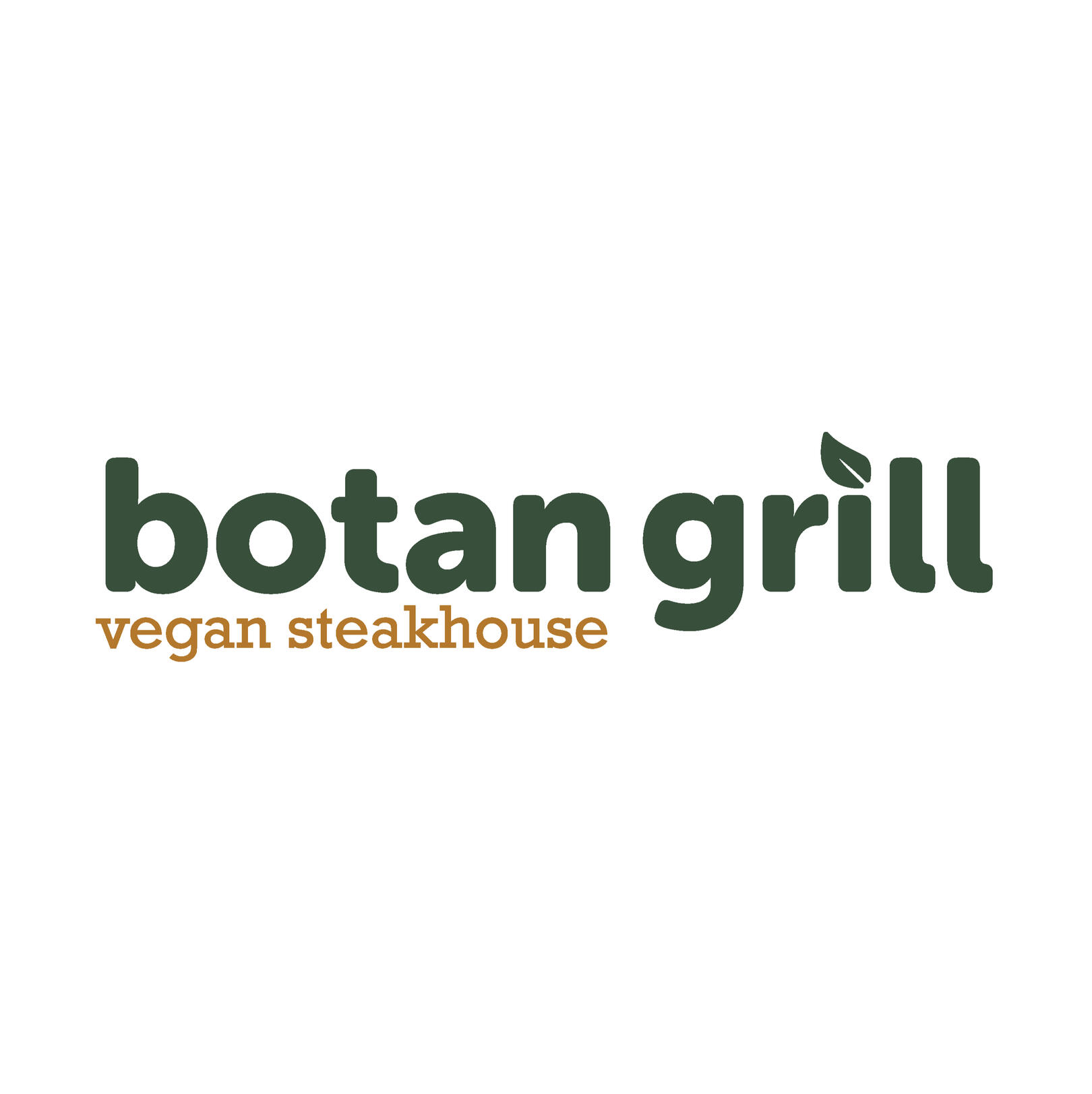 Image of a colored text logo saying "botan grill, vegan steakhouse"