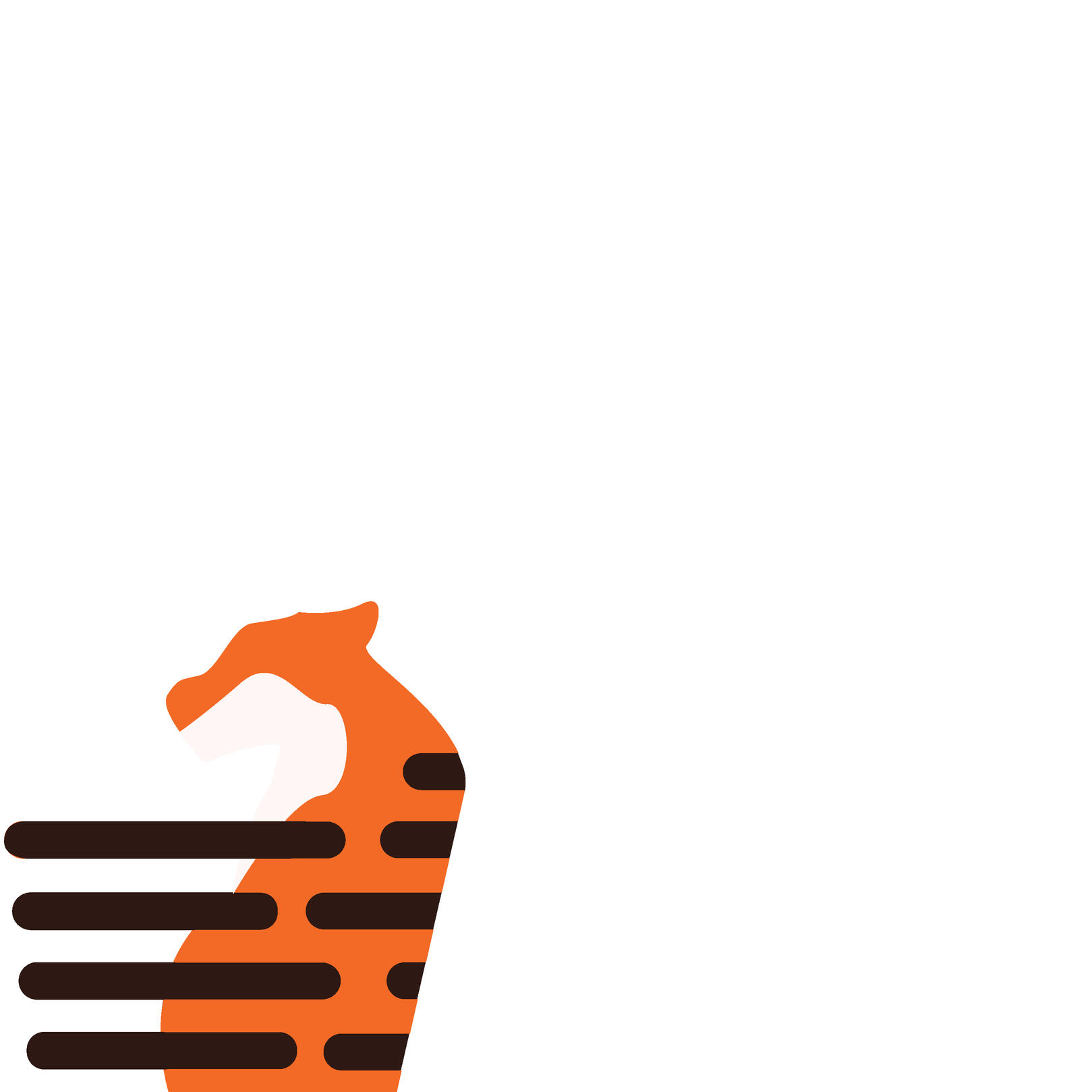 Image of a orange tiger logo in bottom left corner.