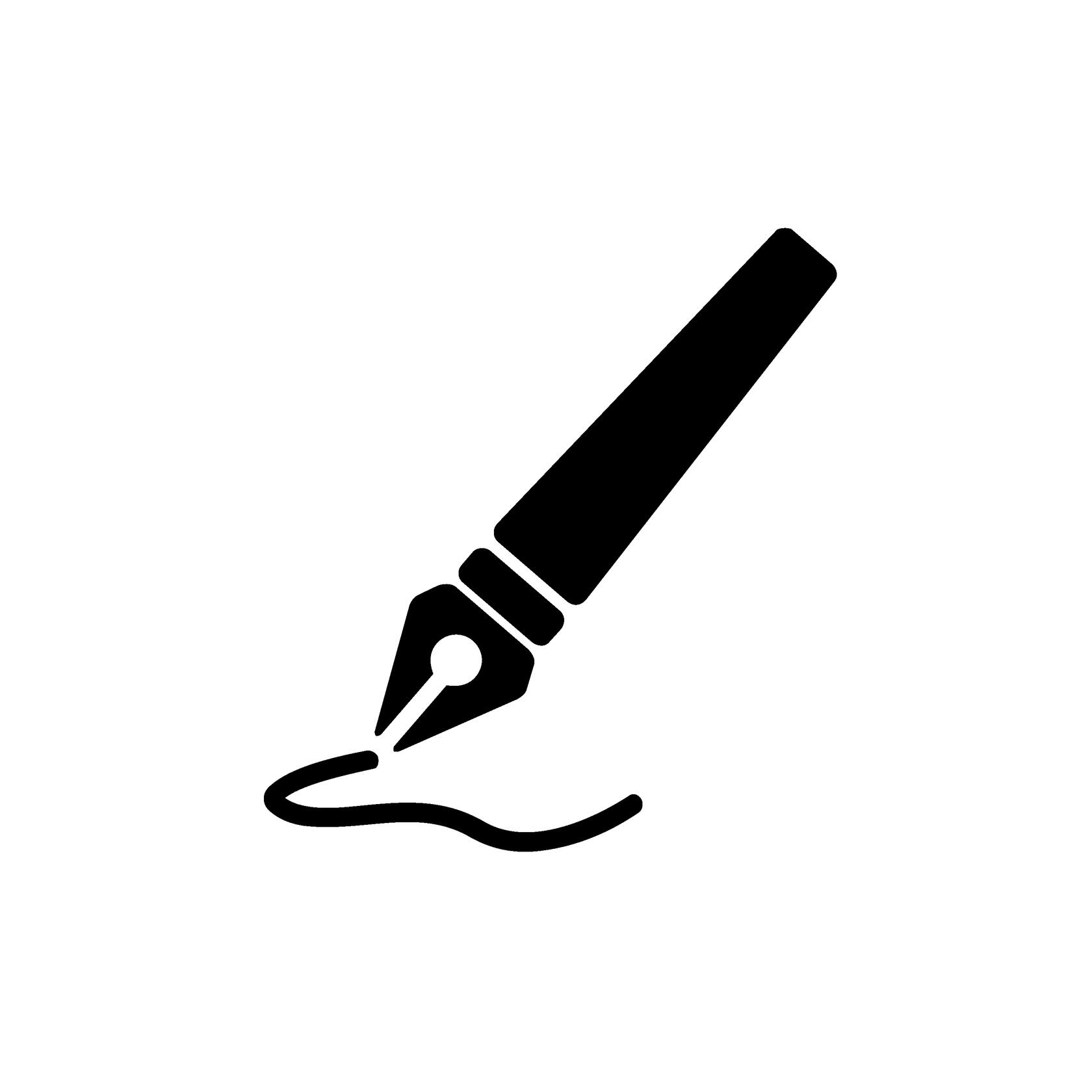 Image of a black & white fountain pen logo