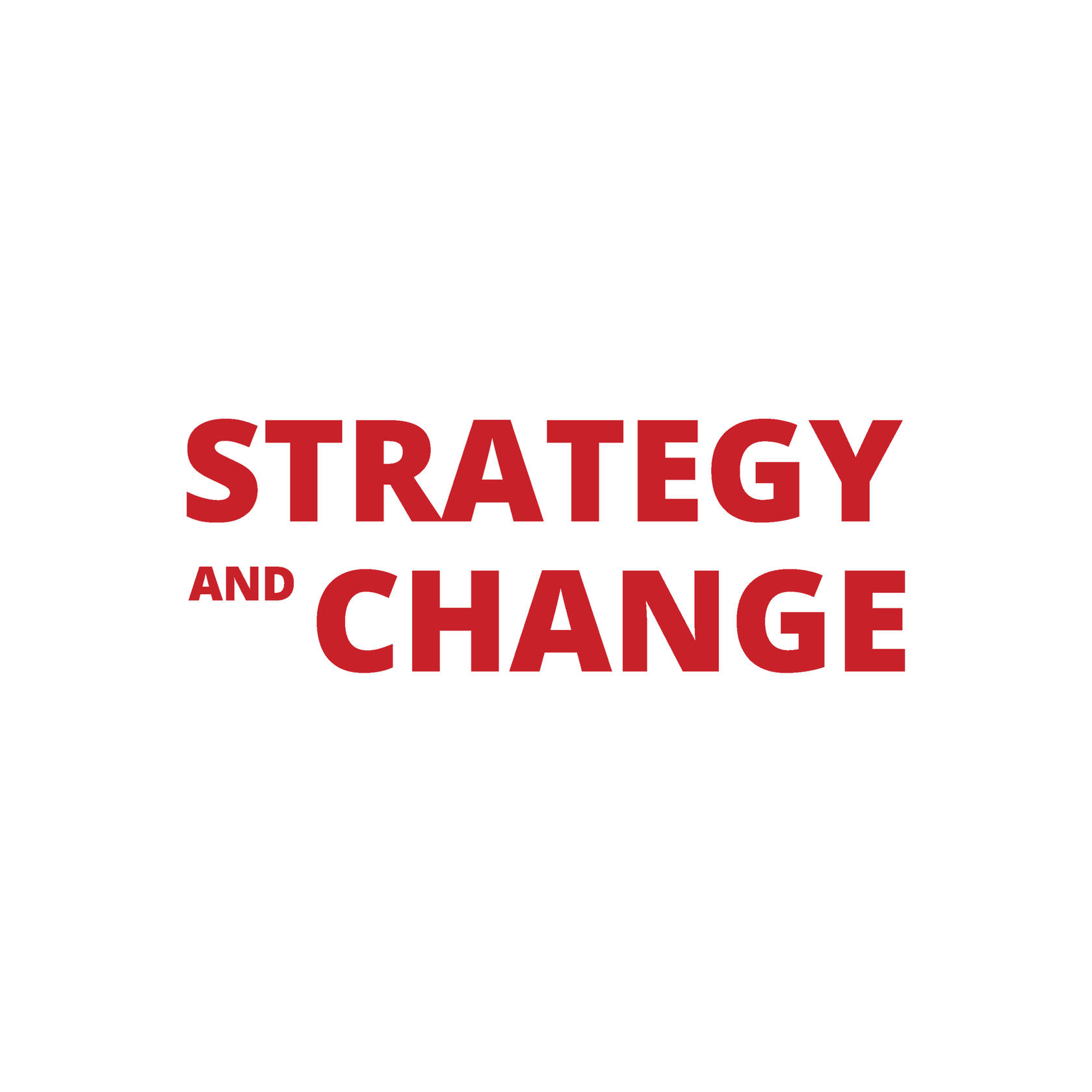 Image of a typographic logo, reading "Strategy and Change"